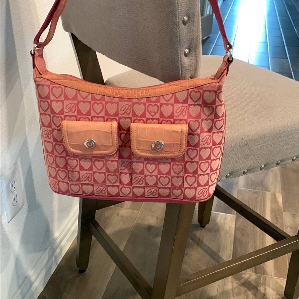 Brighton  Pink Heart Pattern Shoulder Bag